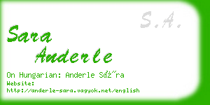 sara anderle business card